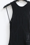 mame kurogouchi knitted traditional pattern and jacquard dress MM22SS DR029 black
